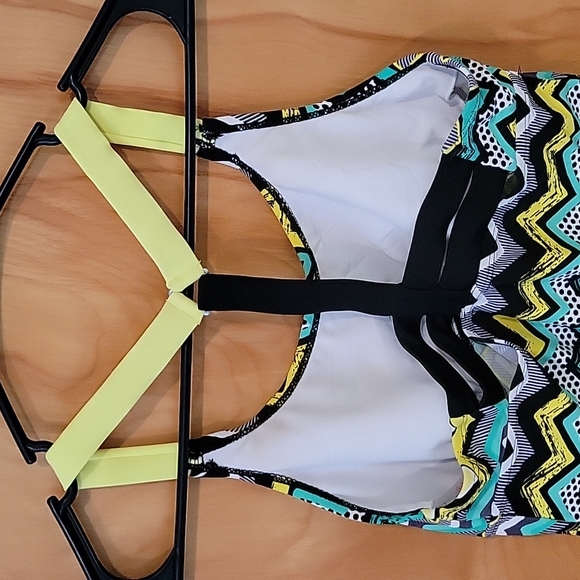 Aleumdr Womens Striped Printed Strappy Racerback Tankini Swim Top - Picture 7 of 12